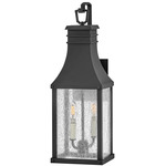 Beacon Hill Outdoor Wall Sconce - Museum Black / Clear Seedy