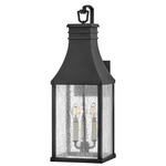 Beacon Hill Outdoor Wall Sconce - Museum Black / Clear Seedy