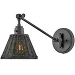 Arti Rattan Swing Wall Sconce - Black / Black Rattan