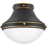 Oliver Ceiling Light - Black / Etched Opal