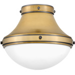 Oliver Ceiling Light - Heritage Brass / Etched Opal