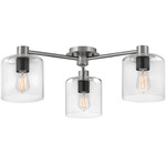 Axel Ceiling Light Fixture - Brushed Nickel / Clear