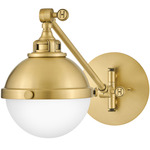 Fletcher Adjustable Wall Sconce - Satin Brass / Etched Opal