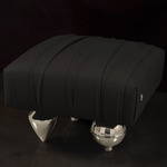 Il Pezzo 1 Pouf - Nickel / Black Leather