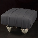 Il Pezzo 1 Pouf - Nickel / Light Grey Leather