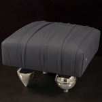 Il Pezzo 1 Pouf - Nickel / Light Grey Leather