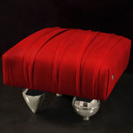 Il Pezzo 1 Pouf - Nickel / Red Velvet