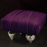 Il Pezzo 1 Pouf - Nickel / Purple Velvet