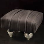 Il Pezzo 1 Pouf - Nickel / Grey Velvet