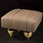 Il Pezzo 1 Pouf - Gold / Beige Leather