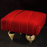 Il Pezzo 1 Pouf - Gold / Red Velvet