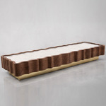 Il Pezzo 2 Coffee Table - Walnut/ Gold / White