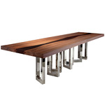 Il Pezzo 6 Long Dining Table - Nickel / Walnut/ Wenge