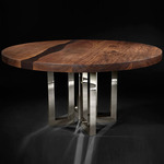 Il Pezzo 6 Round Table - Nickel / Walnut/ Wenge