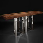 Il Pezzo 6 Console Table - Nickel / Walnut/ Wenge