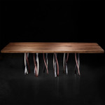 Il Pezzo 8 Wood Dining Table - Nickel / Black Nickel / Rose Bronze / Walnut