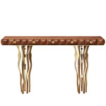 Il Pezzo 10 Console - Gold / Walnut