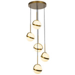 Globo Multi Light Pendant - Brushed Gold / Opal