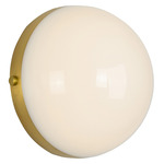 Globo Wall Sconce / Ceiling Flush Light - Brushed Gold / Frosted