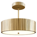 Kensington Semi Flush Ceiling Light - Vintage Brass / Frosted