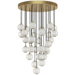 Marni Multi Light Pendant - Natural Brass / Clear Ribbed