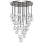 Marni Multi Light Pendant - Polished Nickel / Clear Ribbed