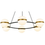 Tagliato Chandelier - Matte Black / Opal