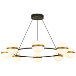 Tagliato Chandelier - Matte Black / Opal