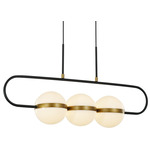 Tagliato Linear Pendant - Matte Black / Opal