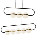 Tagliato Linear Pendant - Matte Black / Opal