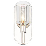 Lucian Wall Sconce - Polished Nickel / Clear Crystal