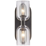 Lucian Bathroom Vanity Light - Urban Bronze / Clear Crystal