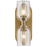 Lucian Bathroom Vanity Light - Vintage Brass / Clear Crystal
