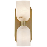 Lucian Bathroom Vanity Light - Vintage Brass / Alabaster