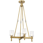 Lucian Chandelier - Vintage Brass / Clear