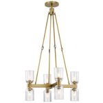 Lucian Chandelier - Vintage Brass / Clear