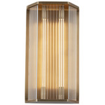 Sabre Wall Sconce - Vintage Brass / Clear Ribbed