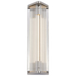 Sabre Bathroom Vanity Light - Polished Nickel / Clear Ribbed