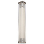 Sabre Bathroom Vanity Light - Polished Nickel / Clear Ribbed