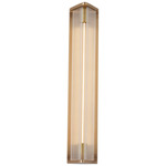 Sabre Bathroom Vanity Light - Vintage Brass / Clear Ribbed