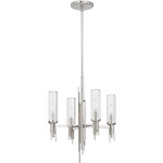 Torres Chandelier - Polished Nickel / Clear Ribbed