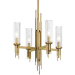 Torres Chandelier - Vintage Brass / Clear Ribbed