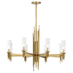 Torres Chandelier - Vintage Brass / Clear Ribbed