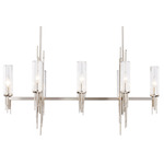 Torres Linear Pendant - Polished Nickel / Clear Ribbed