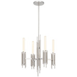 Torres Chandelier - Polished Nickel / Clear Ribbed