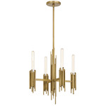 Torres Chandelier - Vintage Brass / Clear Ribbed