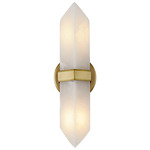 Valencia Double Wall Sconce - Vintage Brass / Alabaster