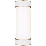 Monroe Bar Bathroom Vanity Light - Burnished Brass / White