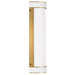 Monroe Bar Bathroom Vanity Light - Burnished Brass / White