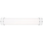 Monroe Bar Bathroom Vanity Light - Polished Nickel / White